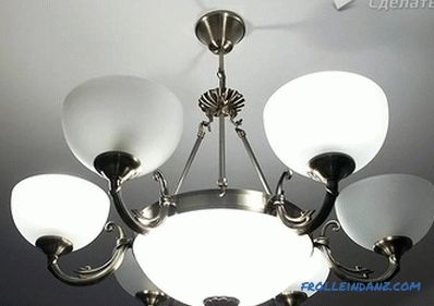 Come appendere un lampadario sul soffitto (sul gancio, con una barra) + foto
