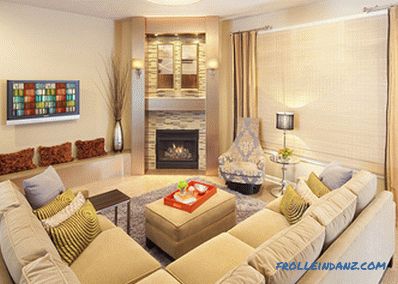 Design del soggiorno con camino - 47 interni e idee fotografiche
