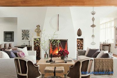 Design del soggiorno con camino - 47 interni e idee fotografiche
