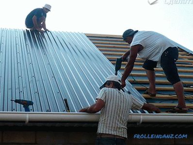 Come coprire il tetto con il ferro - installazione di tetto in metallo + foto