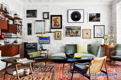 Mattone nell'interno del soggiorno - 100 idee e foto di decorazione