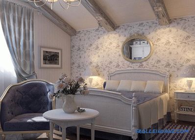 Interior design della camera da letto in stile provenzale