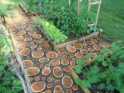 Sentieri del giardino fatti di legno con le proprie mani